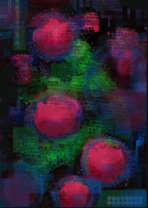 Abstract Greeting Card featuring the painting Bouncing Balls by Jade Knights