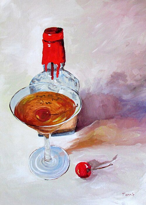 Makers Mark Greeting Card featuring the painting Bourbon Manhattan by Torrie Smiley