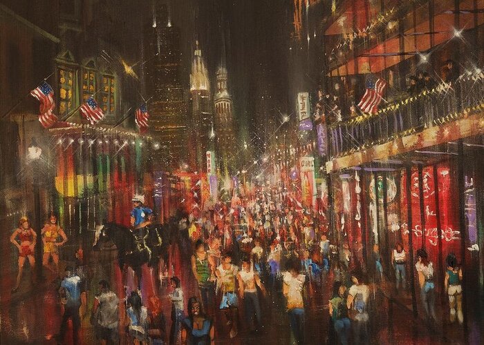 Bourbon Street Greeting Card featuring the painting Bourbon Street Baby by Tom Shropshire