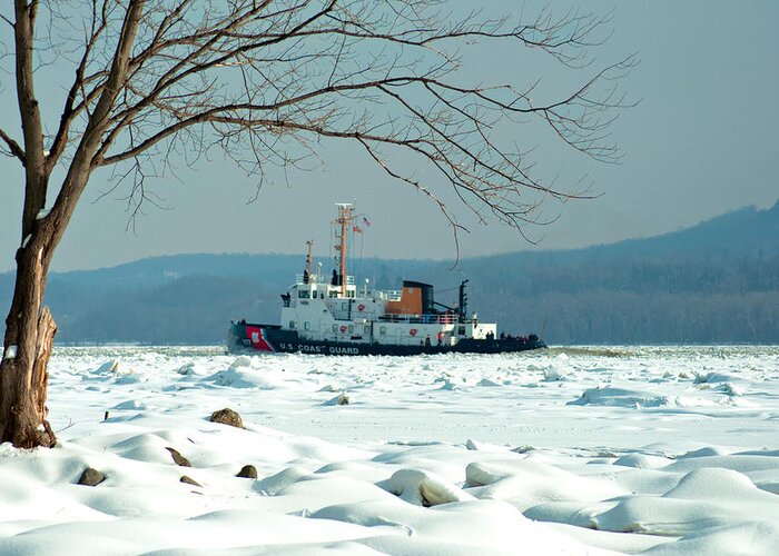 Coast Guard Greeting Card featuring the photograph Breaking Ice by Nancy De Flon
