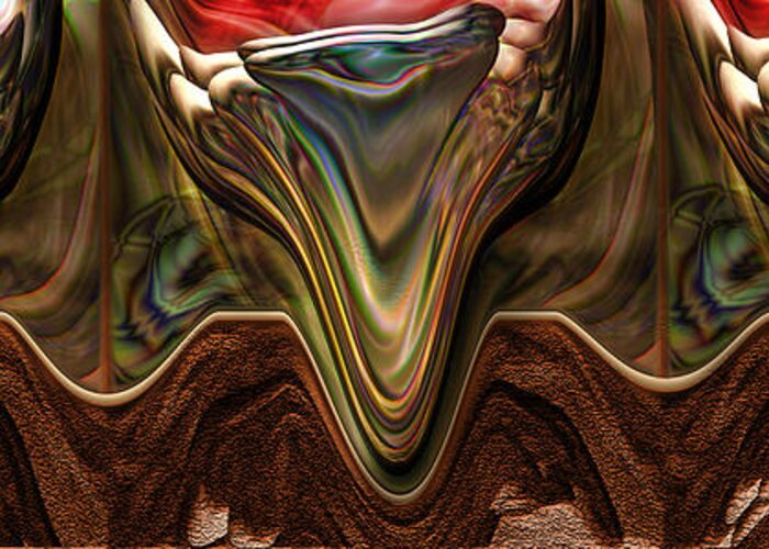 Steve Sperry - Mighty Sight Studio - Fantasy Art - Breasted - Art Painted Virtually - Abstract Digital Art - Colorful Digital Art - Vibrant Artistic Abstracts - Psychedelic Art - Unusual Abstract - Free Flow Abstract Art - Shapes And Forms - Surrealism Greeting Card featuring the photograph Breasted by Steve Sperry