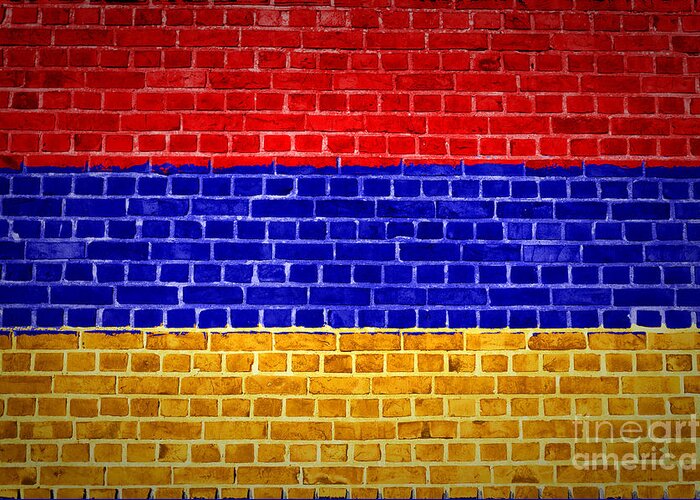 Armenia Greeting Card featuring the digital art Brick Wall Armenia by Antony McAulay
