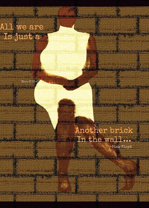 Brick Greeting Card featuring the digital art BrickInTheWall by Romaine Head