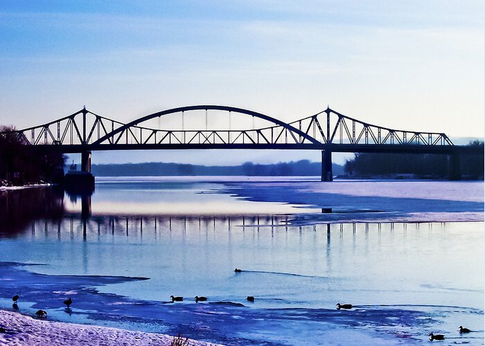 Cantilever Bridge Greeting Card featuring the photograph Bridges over the Mississippi by Christi Kraft