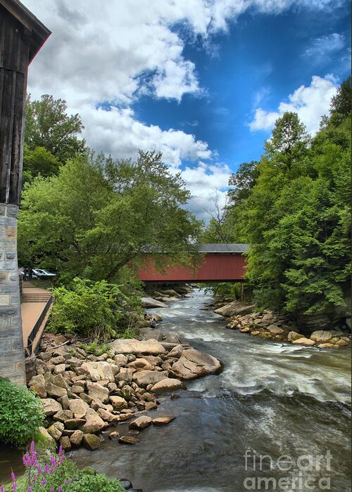 Slippery Rock Creek Greeting Card featuring the photograph Bridging Slippery Rock Creek by Adam Jewell