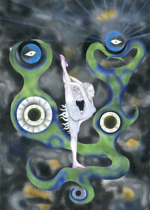 Ballerina Greeting Card featuring the mixed media Bright Eyes by Kenneth Clarke