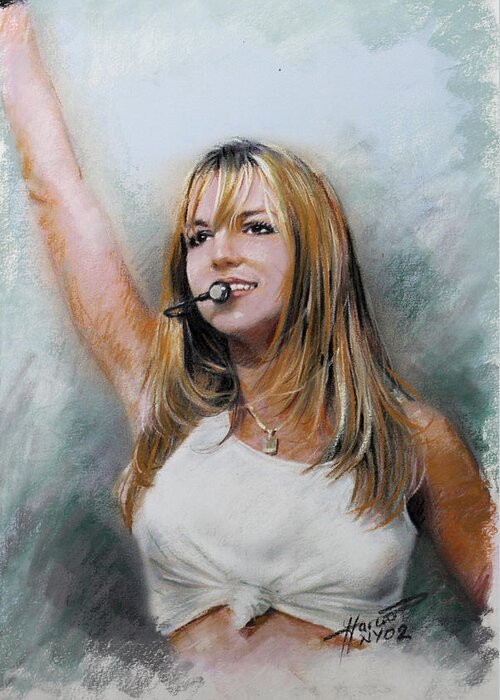  Recording Artist Greeting Card featuring the drawing Britney Spears by Viola El