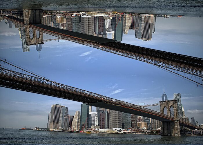 Brooklyn Bridge Greeting Card featuring the photograph Brooklyn bridge and Manhattan by Prince Andre Faubert