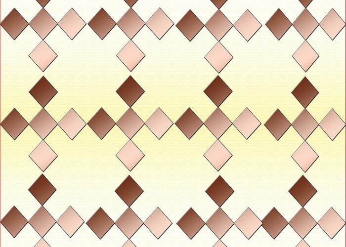 Brown Diamonds Complementary Color Design Greeting Card featuring the digital art Brown Diamonds Complementary Color Design by Monica C Stovall