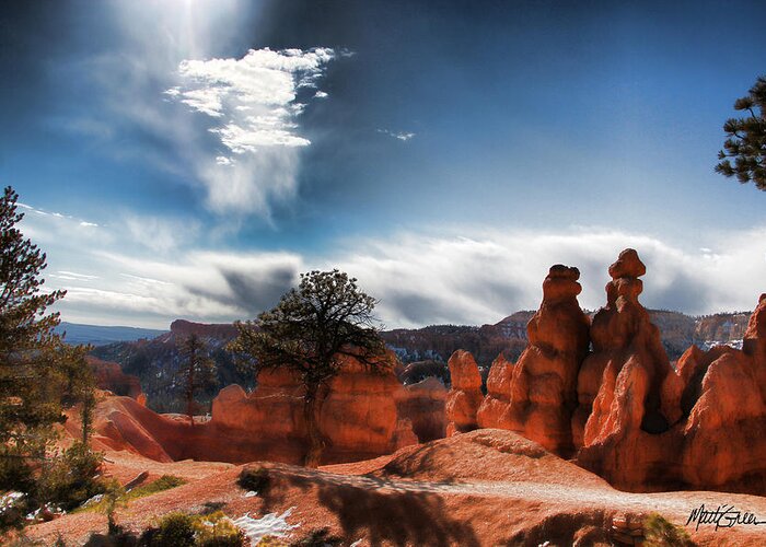 Bryce Canyon Greeting Card featuring the photograph Bryce Canyon Drama by Marti Green