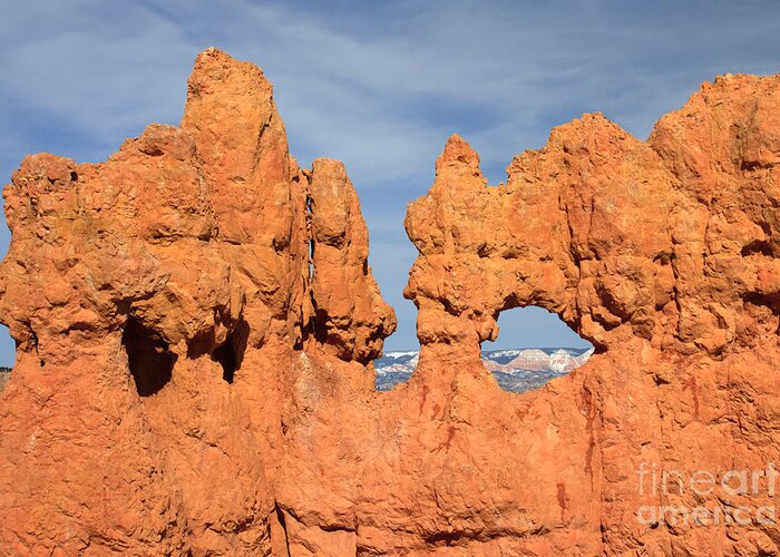 America Greeting Card featuring the photograph Bryce Canyon Peephole by Karen Lee Ensley