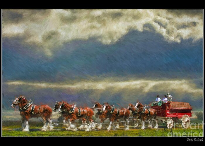 Budweiser Clydesdale Greeting Card featuring the photograph Budweiser Clydesdale Paint 2 by Blake Richards