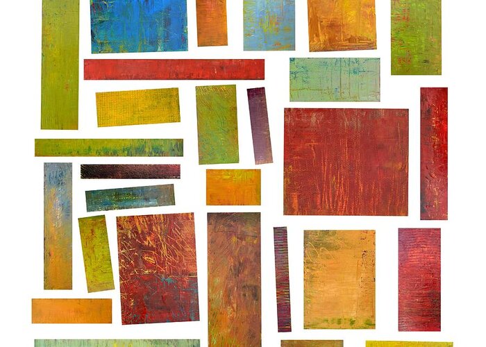 Textural Greeting Card featuring the painting Building Blocks One by Michelle Calkins
