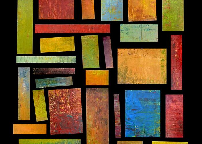 Textural Greeting Card featuring the painting Building Blocks Three by Michelle Calkins