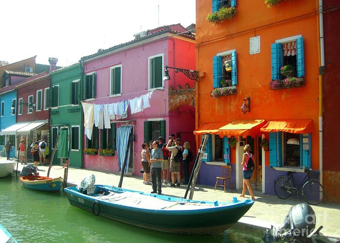 Art Photography By Frederick Luff Greeting Card featuring the photograph The Burano Tourists by Europe Travel Gallery