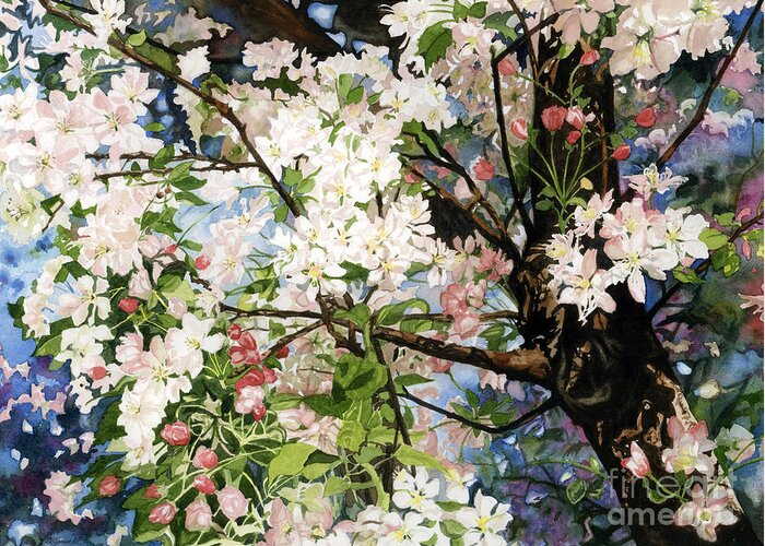 Flowers Greeting Card featuring the painting Burst Of Spring by Barbara Jewell