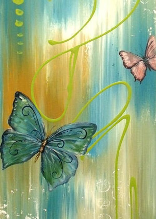Butterfly Greeting Card featuring the painting Butterfly Bliss 2 by Jean Plout