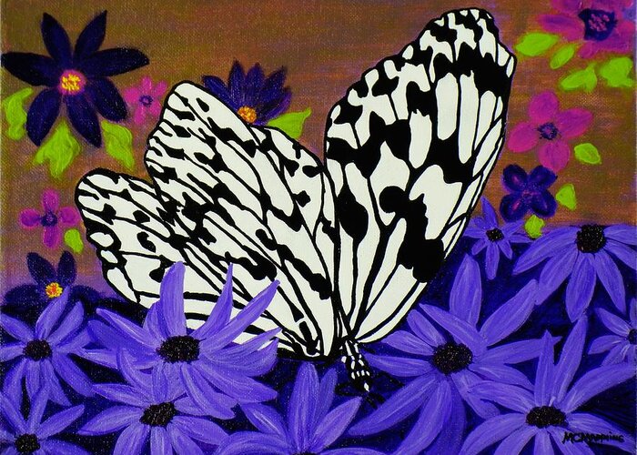 Rice Paper Butterfly Greeting Card featuring the painting Butterfly Heaven by Celeste Manning