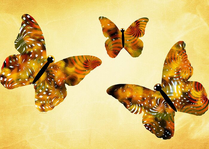 Butterfly Greeting Card featuring the mixed media Butterfly Kisses by Christina Rollo