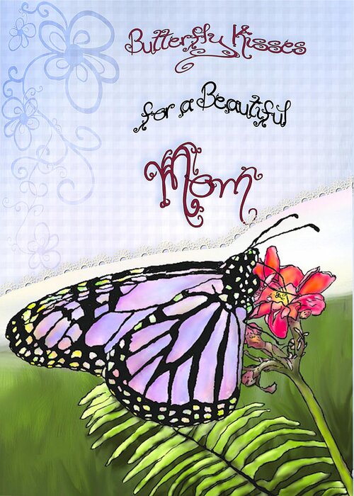 Mothers Day Cards Greeting Card featuring the painting Butterfly Kisses by Susan Kinney