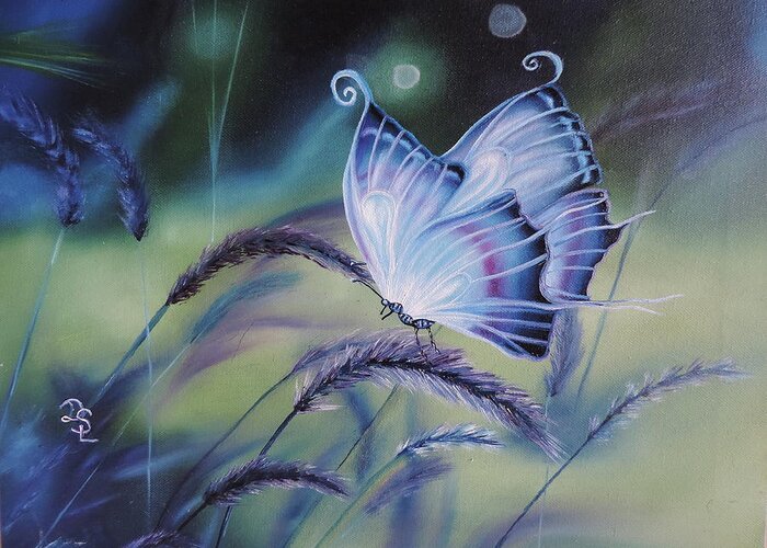 Wild Life Greeting Card featuring the painting Butterfly series #3 by Dianna Lewis