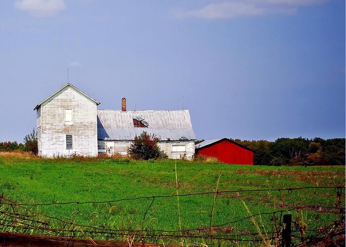 Landscape Greeting Card featuring the photograph Bygone Farmstead by Virginia Folkman