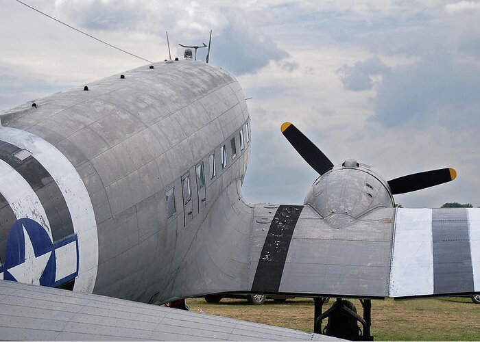 Aircraft Greeting Card featuring the photograph C-47 3880 by Guy Whiteley