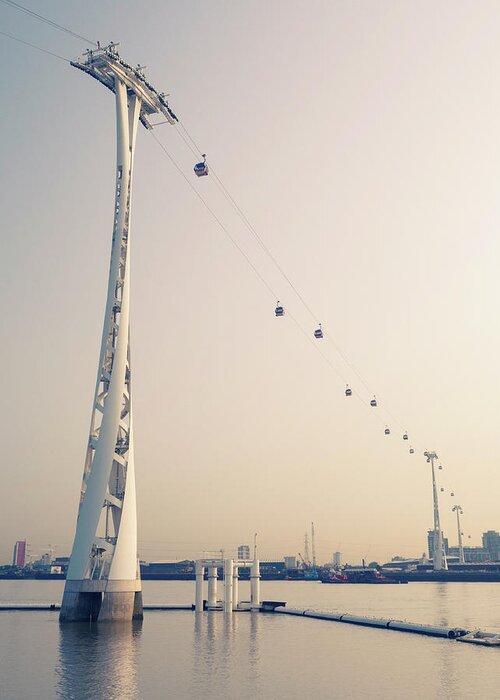 Built Structure Greeting Card featuring the photograph Cable Car Across River Thames, London by Doug Armand