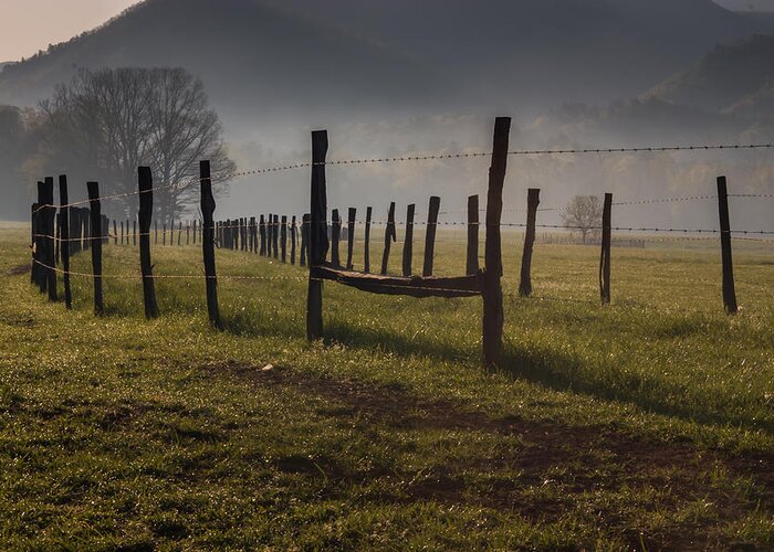 Great Smoky Mountains National Park Greeting Card featuring the photograph Cades Cove Sunrise by Jay Stockhaus