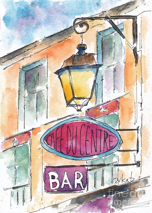 Impressionism Greeting Card featuring the painting Cafe Du Centre - Paris by Pat Katz