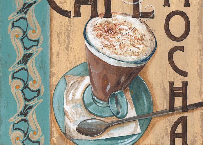 Food Greeting Card featuring the painting Cafe Nouveau 1 by Debbie DeWitt