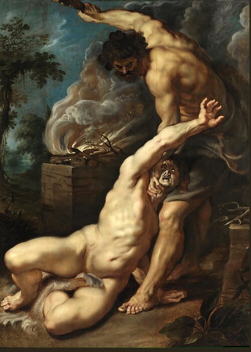 Peter Paul Rubens Greeting Card featuring the painting Cain slaying Abel by Peter Paul Rubens