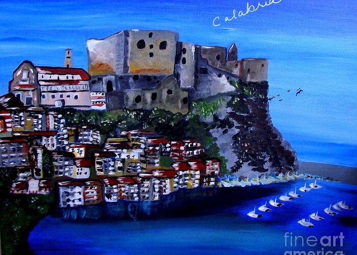 Italy Painting Greeting Card featuring the painting Calabria Italy by Jayne Kerr 