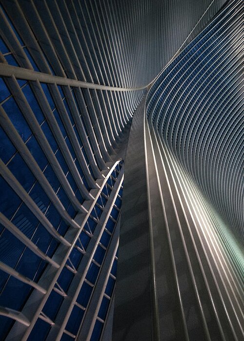 Architecture Greeting Card featuring the photograph Calatrava Lines At The Blue Hour by Jef Van Den