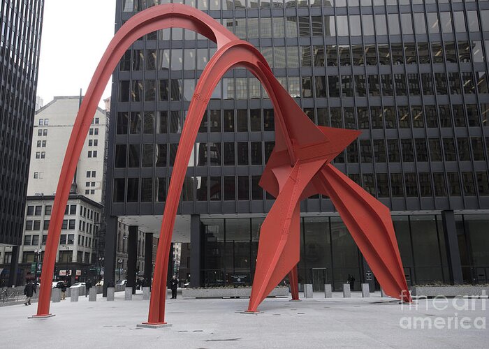 Chicago Greeting Card featuring the photograph Calder's Flamingo by David Bearden