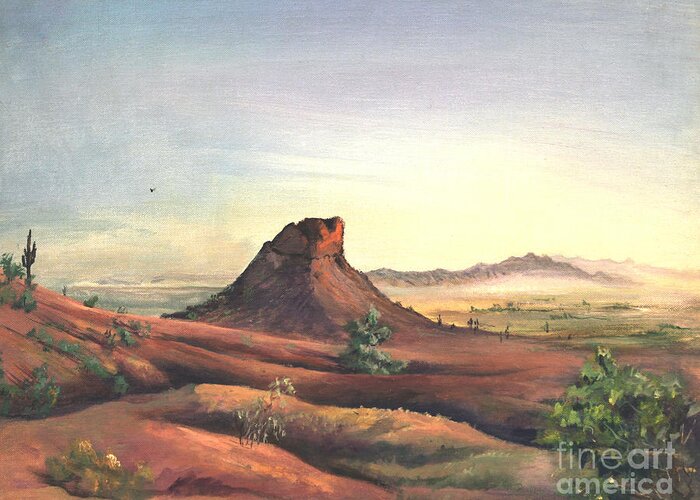 Camelback Greeting Card featuring the painting Camel Back Overlook by Art By Tolpo Collection
