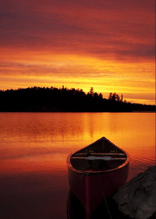 Canoe Photograph Greeting Card featuring the photograph Canoe Sunset by Nebojsa Novakovic