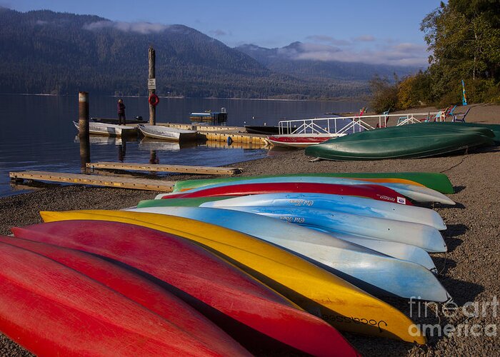Canoes Greeting Card featuring the photograph Canoes by Timothy Johnson