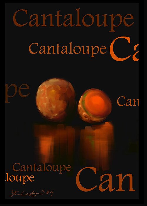 Cantaloupe Greeting Card featuring the painting Cantaloupe - Fruit and Veggie Series - #4 by Steven Lebron Langston