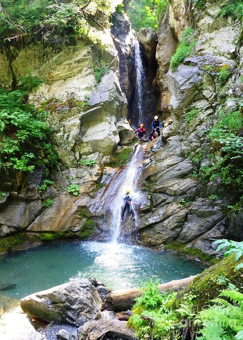 Canyoneering Greeting Card featuring the photograph Canyoneering by Cristina Stefan