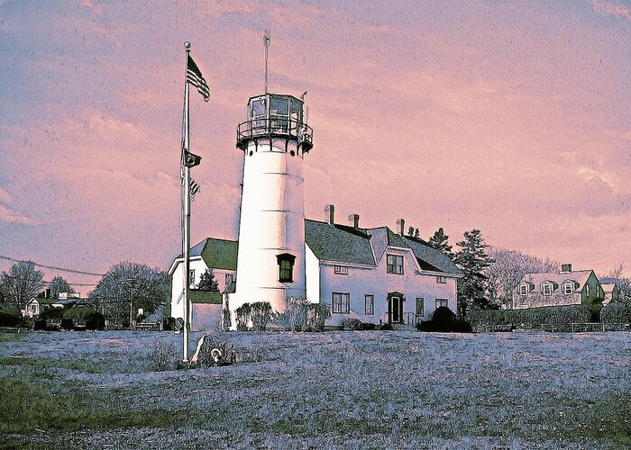 Chatham Lighthouse Greeting Card featuring the photograph Cape Cod Americana Chatham Light by Constantine Gregory