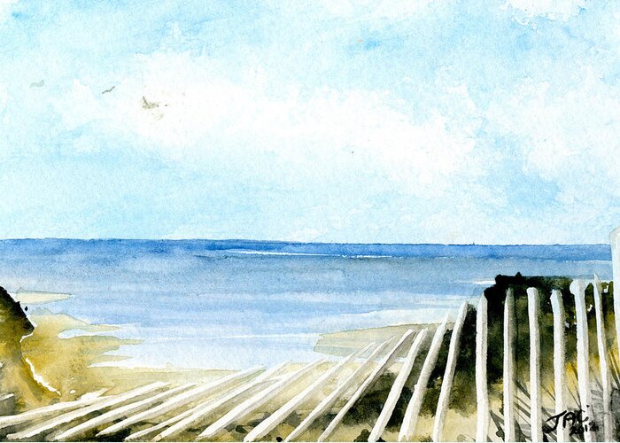 Cape Cod Bay Greeting Card featuring the painting Cape Cod Bay Study #2 by Jennifer Creech