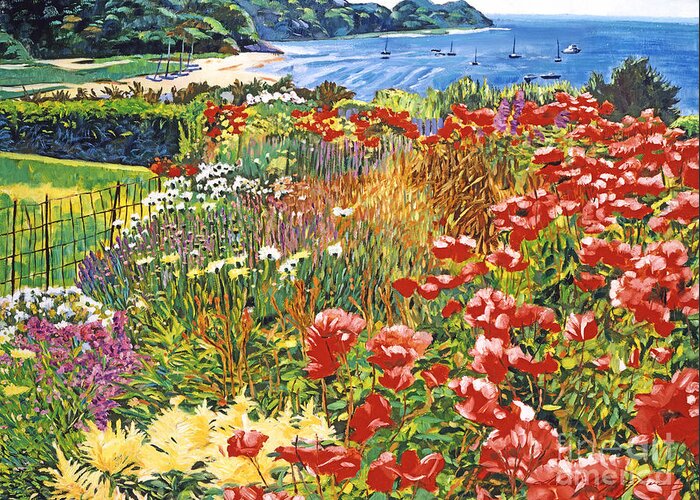 Seascape Greeting Card featuring the painting Cape Cod Ocean Garden by David Lloyd Glover