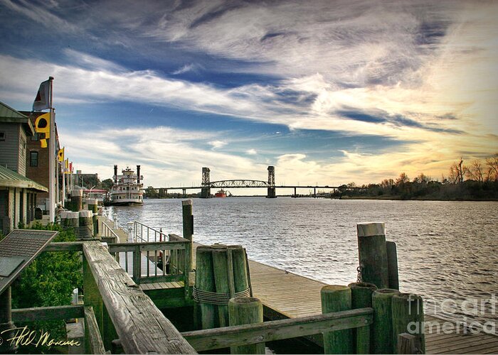 Wilmington Greeting Card featuring the photograph Cape Fear Riverwalk by Phil Mancuso