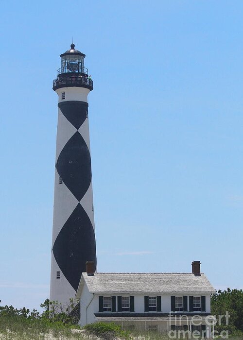 Lighthouse Greeting Card featuring the photograph Cape Lookout Lighthouse 6 by Cathy Lindsey