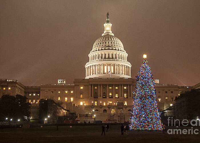 Christmas Greeting Card featuring the photograph Capitol Christmas by Terry Rowe