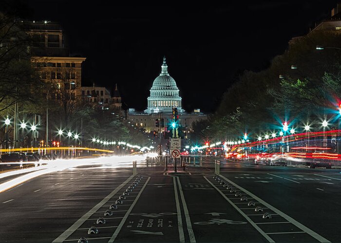 Washington Dc Greeting Card featuring the photograph Capitol Nights by Jared Perry 