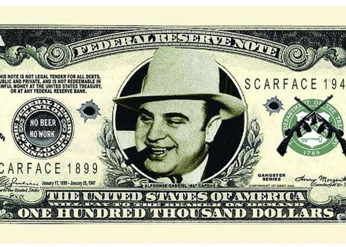 Vintage Greeting Card featuring the photograph Capone by Action