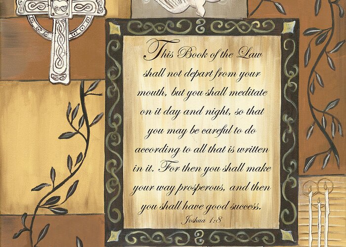 Scripture Greeting Card featuring the painting Caramel Scripture by Debbie DeWitt