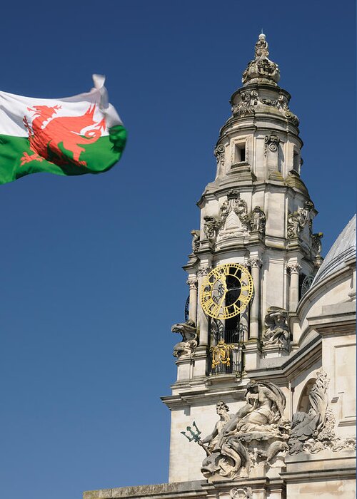  Cardiff Greeting Card featuring the photograph Cardiff City Hall by Jeremy Voisey